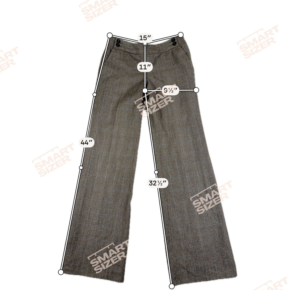 Vintage Banana Republic Brown Plaid Wool Wide Leg Lined Trousers Women's 6 - Picture 8 of 8